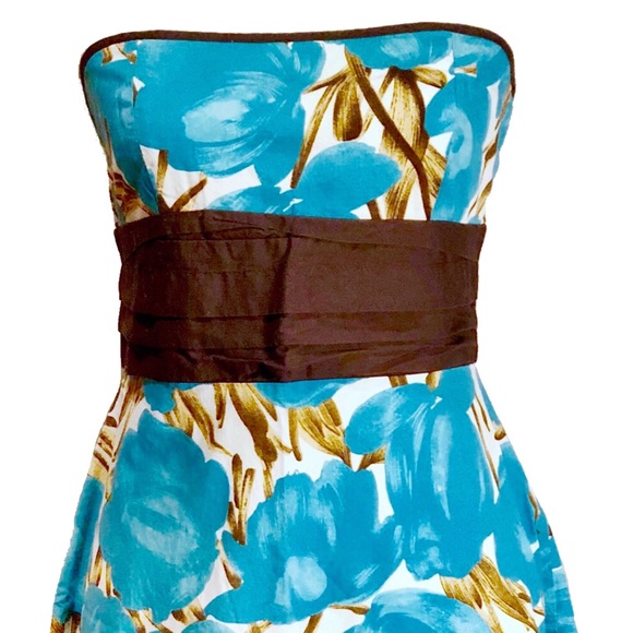 Speechless Blue Floral Strapless Fit & Flare Dress - Picture 2 of 8